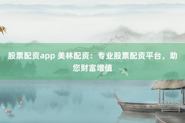 股票配资app 美林配资：专业股票配资平台，助您财富增值