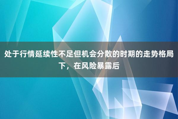 处于行情延续性不足但机会分散的时期的走势格局下，在风险暴露后