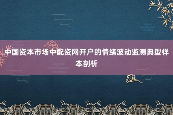 中国资本市场中配资网开户的情绪波动监测典型样本剖析